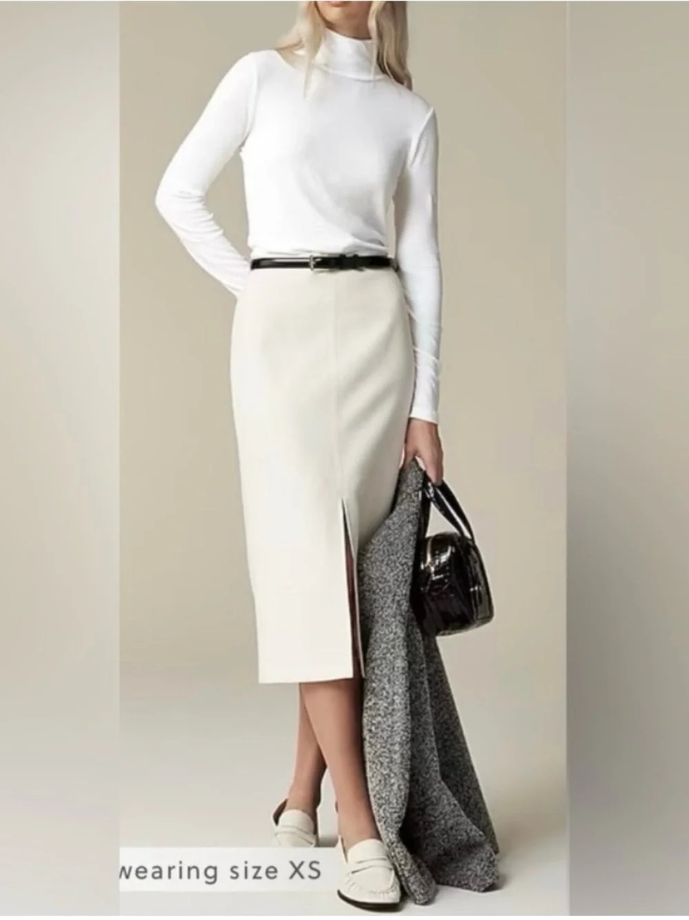 J Crew Tissue turtleneck White Long-Sleeve Top
